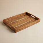 Acacia Wood Serving Tray with Raised Edge