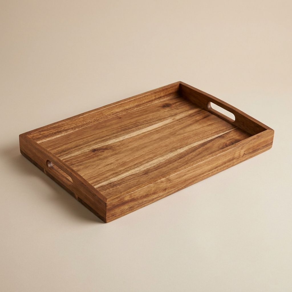 Acacia Wood Serving Tray with Raised Edge Acacia Wood Serving Tray with Raised Edge