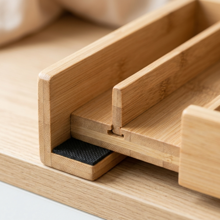 Bamboo Expandable Drawer Organizer with Adjustable Dividers