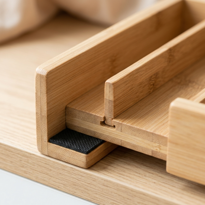 Bamboo Expandable Drawer Organizer with Adjustable Dividers