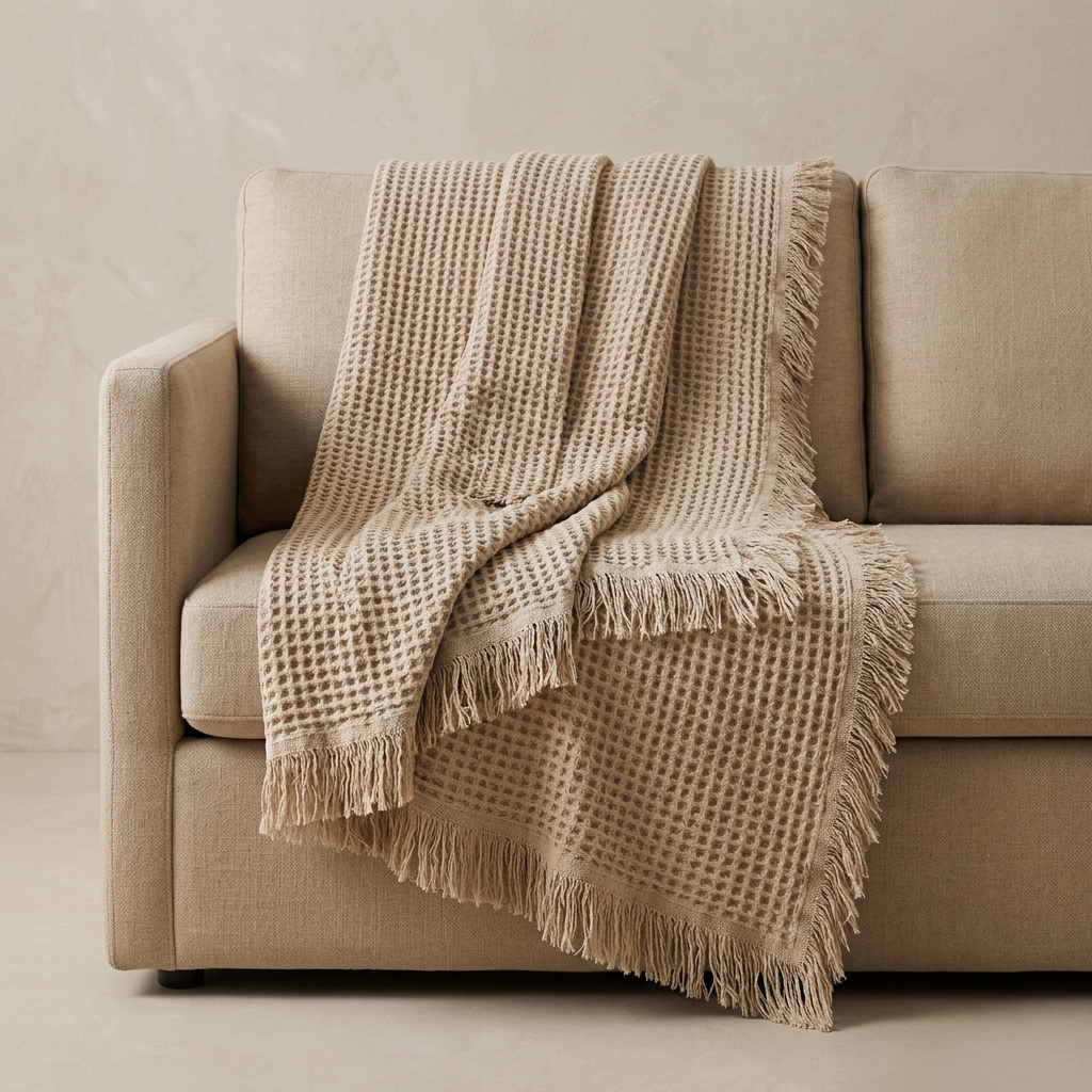 Cotton Waffle Knit Throw Blanket Cotton Waffle Knit Throw Blanket