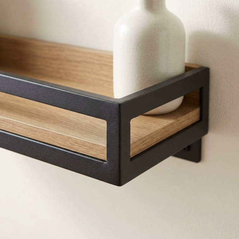 Floating Wall Shelf Set with Raised Edge
