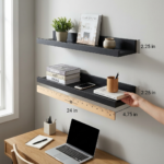 Floating Wall Shelf Set with Raised Edge