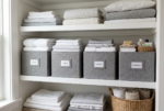 Modular Fabric Closet Storage Bin Set with Label Holders