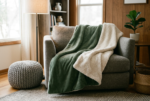 Reversible Sherpa Fleece Throw Blanket