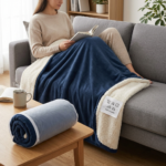 Reversible Sherpa Fleece Throw Blanket