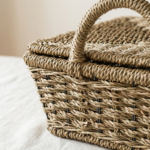 Seagrass Storage Basket with Lid and Handles