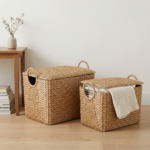 Seagrass Storage Basket with Lid and Handles