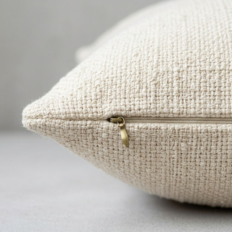 Textured Cotton Decorative Throw Pillow Cover